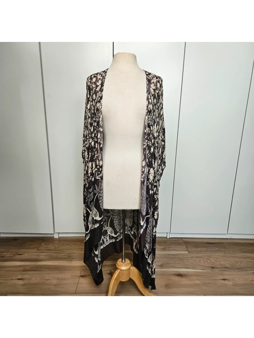 long line brown duster kimono